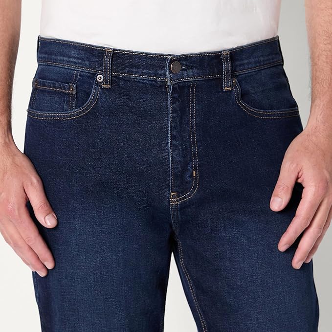 Jean Coupe Décontractée Bleu Nuit Foncé Délavé D