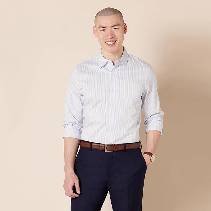 Ceinture en Cuir Style Classique Havane B