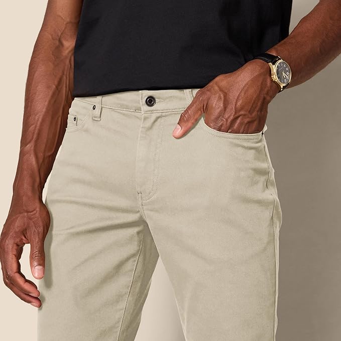 Pantalon Sergé Stretch Brun Kaki G