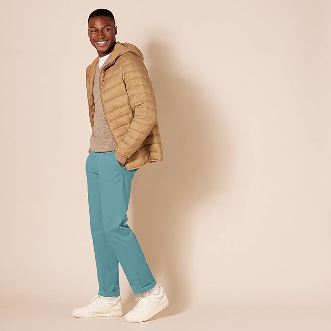 Pantalon Chino Extensible Style décontracté Vert Foncé B