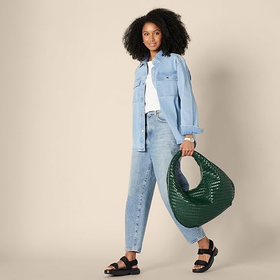 Sac à Bandoulière Tissé Vert F