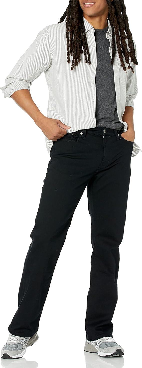 Jean bootcut à coupe droite Noir H