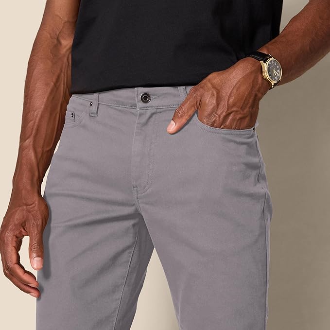 Pantalon Sergé Stretch Gris Foncé G