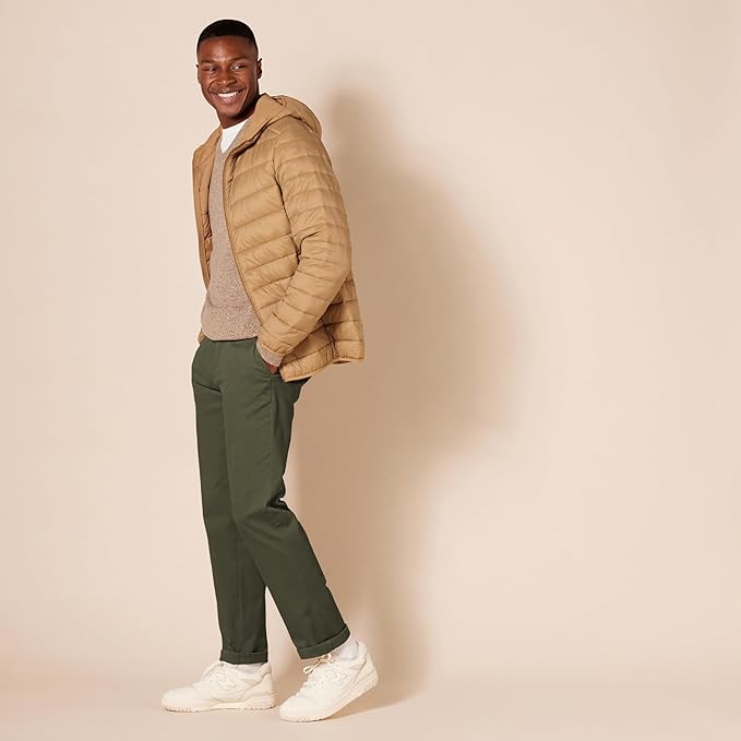 Pantalon Chino Extensible Style décontracté Vert Olive B