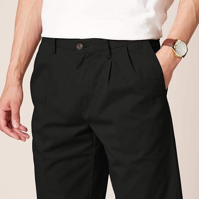 Pantalon Plissé Infroissable Noir A