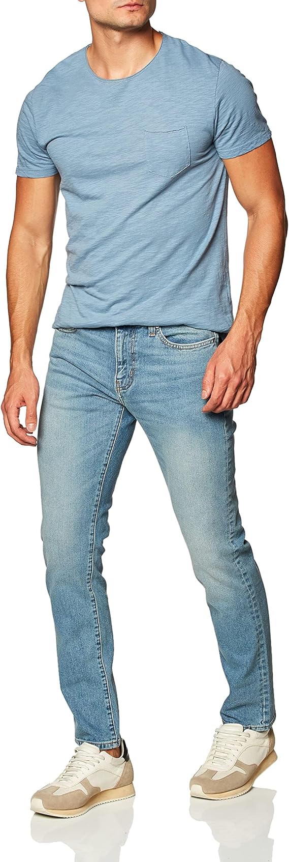 Jean Slim Homme Délavé Clair F