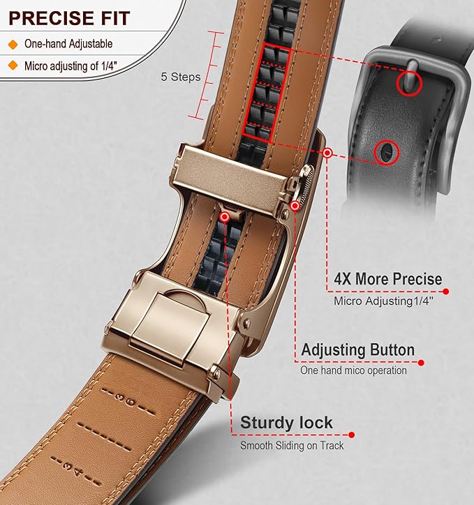 Ceinture Automatique en Cuir Marron Clair233 D