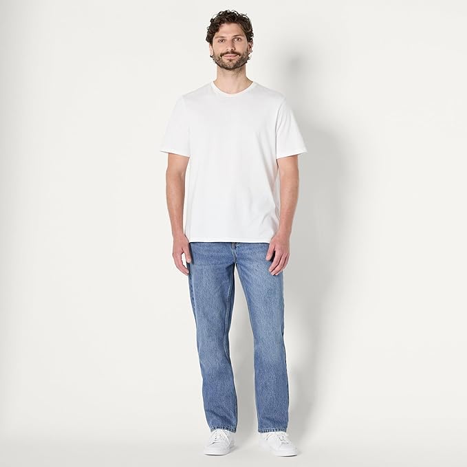 Jean Coupe Décontractée Bleu Moyen Vintage D