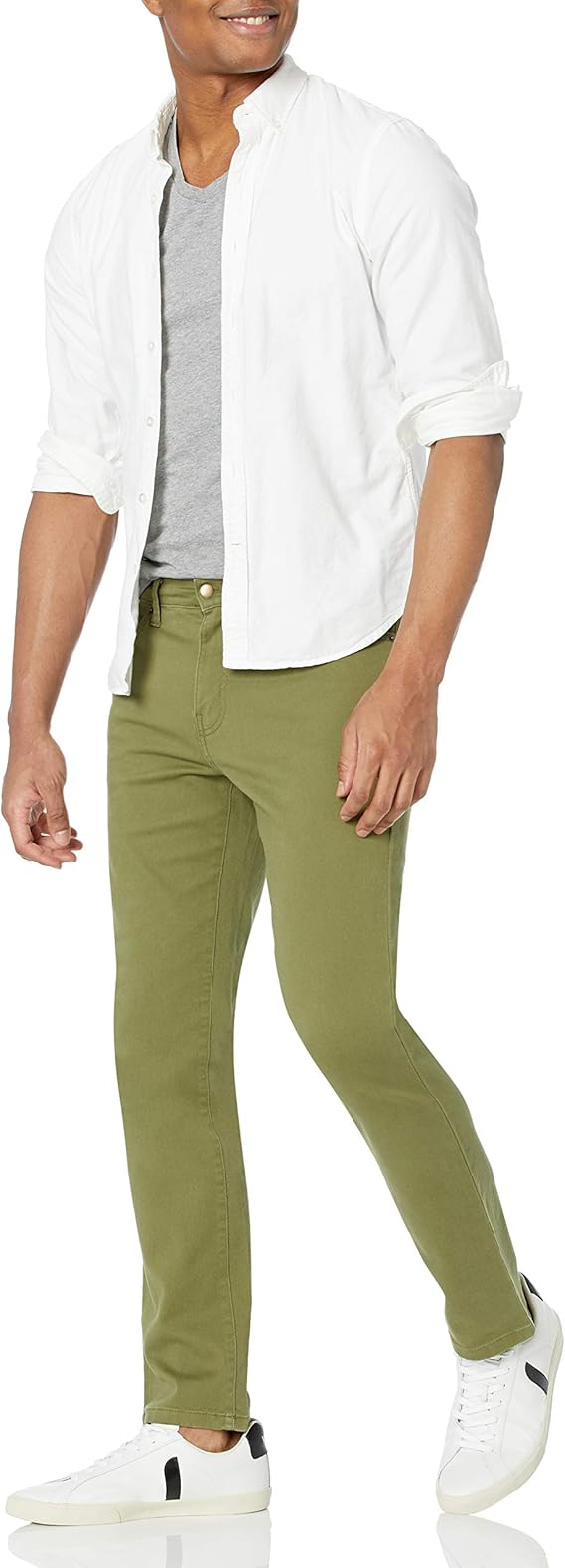 Jean Slim Homme Vert Olive F