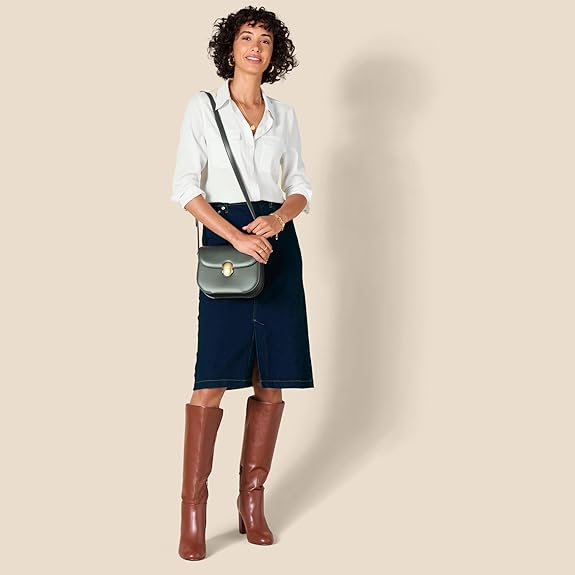 Sac Bandoulière en Raphia Vert Olive Foncé D