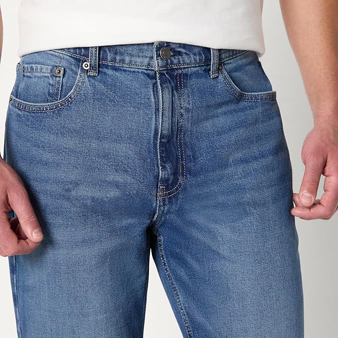 Jean Coupe Décontractée Classique Moyen Délavé D