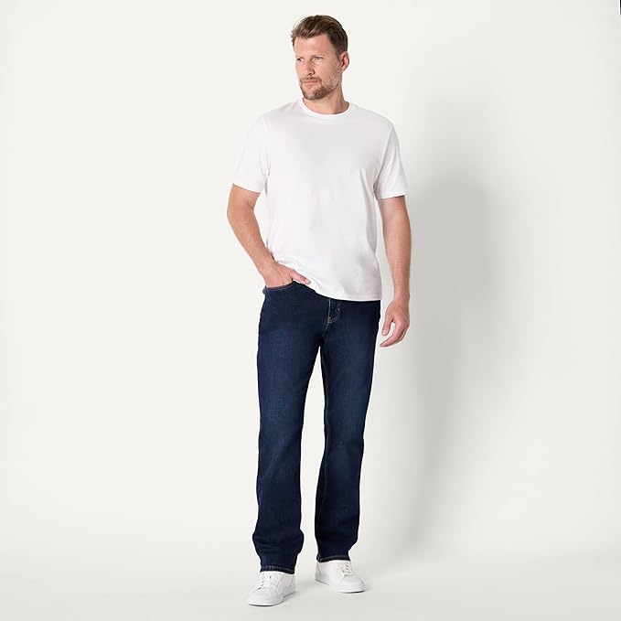 Jean Coupe Décontractée Bleu Nuit Foncé Délavé D