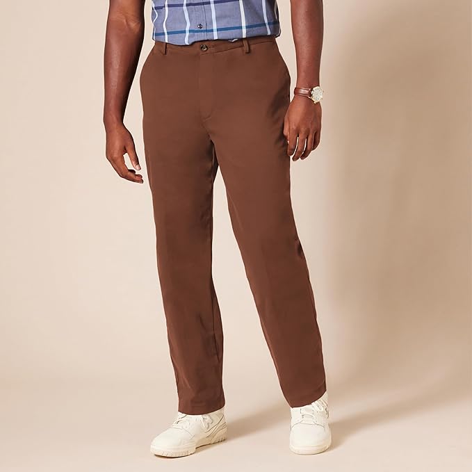 Pantalon Chino Infroissable  Brun E