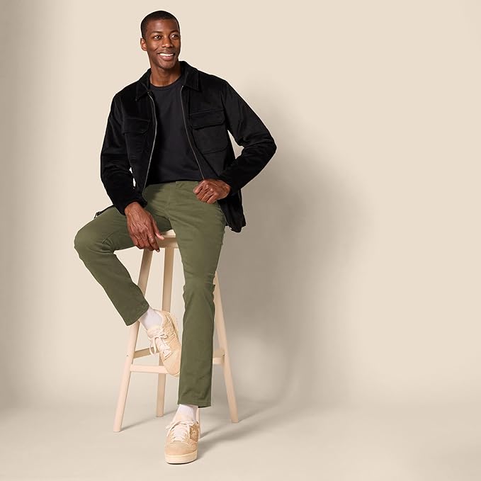 Pantalon Sergé Stretch Vert Olive G