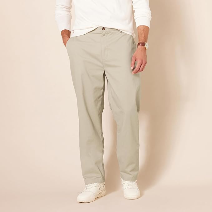 Pantalon Chino Infroissable Kaki Beige E