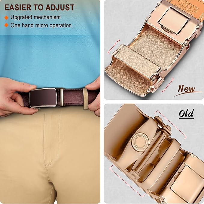 Ceinture Automatique en Cuir Marron Clair233 D