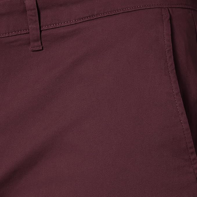Pantalon Chino Extensible Style décontracté Bordeaux B