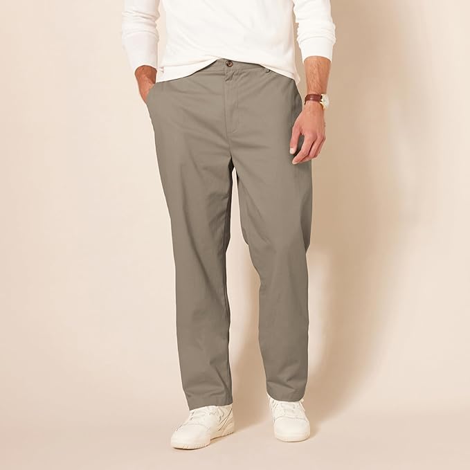 Pantalon Chino Infroissable Brun Foncé E