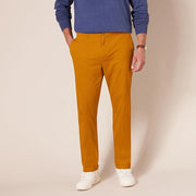 Pantalon Chino Extensible Style décontracté Fauve Foncé B