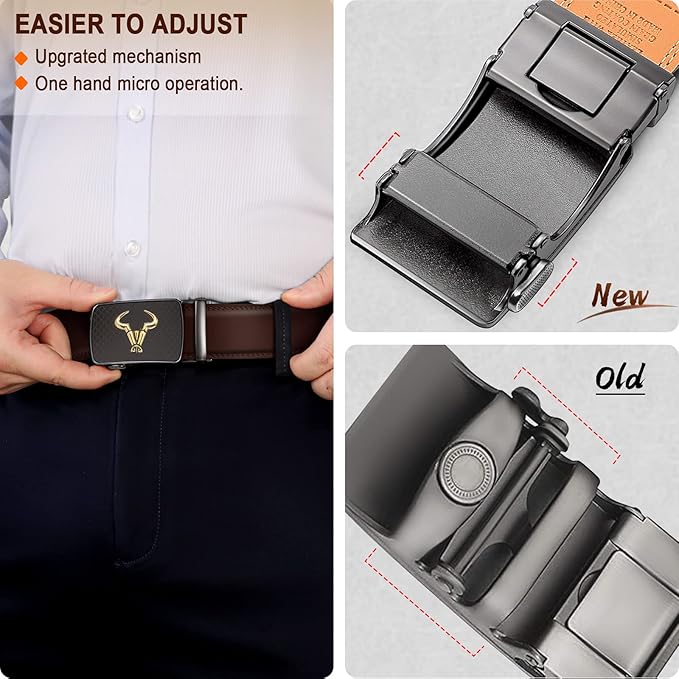 Ceinture Automatique en Cuir Brun Café1203 D