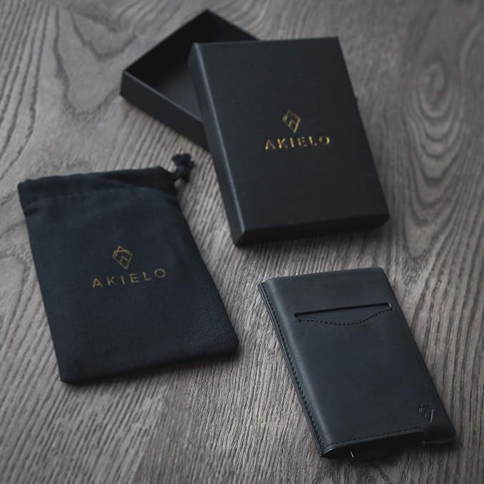 Portefeuille Homme Minimaliste Édition Cuir Noir I