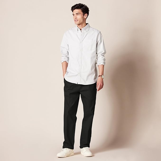 Pantalon Plissé Infroissable Noir A