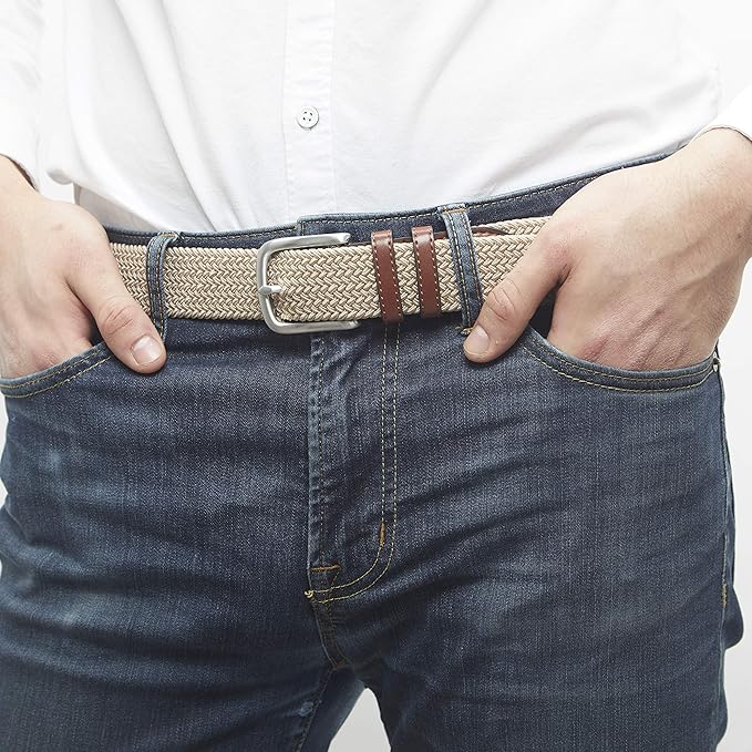 Ceinture Tressée Stretch Brun Kaki C