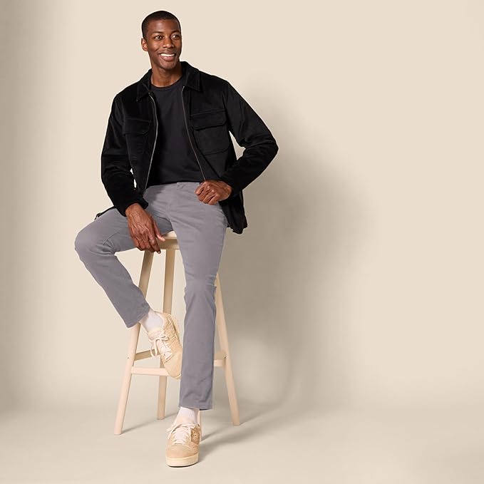 Pantalon Sergé Stretch Gris Foncé G