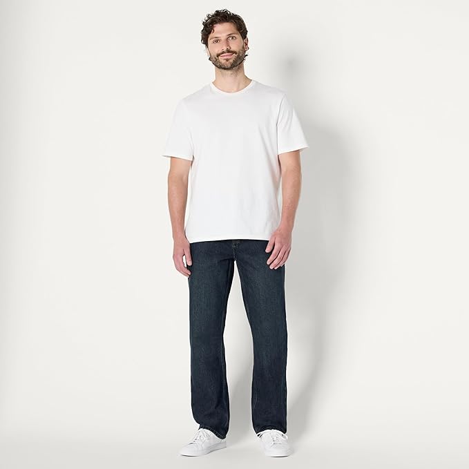 Jean Coupe Décontractée Teinté Foncé Délavé D