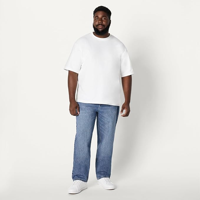 Jean Coupe Décontractée Bleu Moyen Vintage D