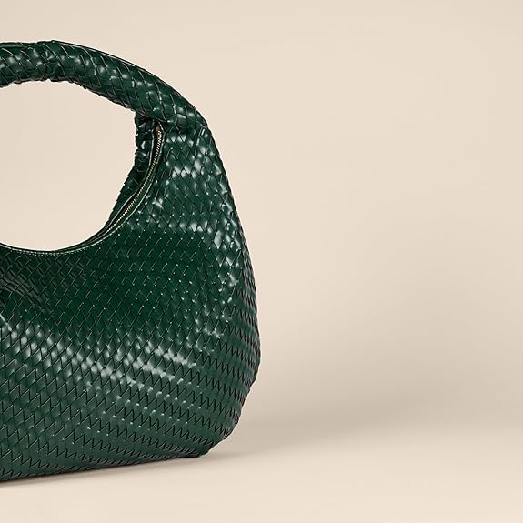 Sac à Bandoulière Tissé Vert F