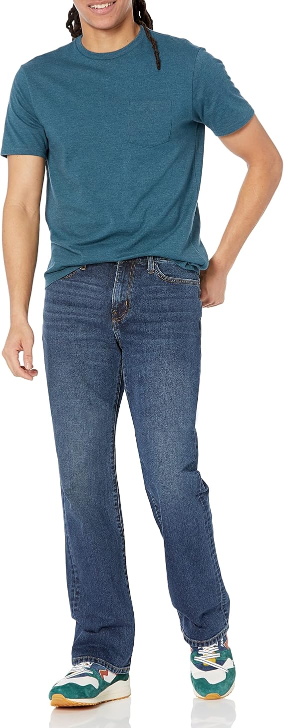 Jean bootcut à coupe Droite Délavé Moyen H