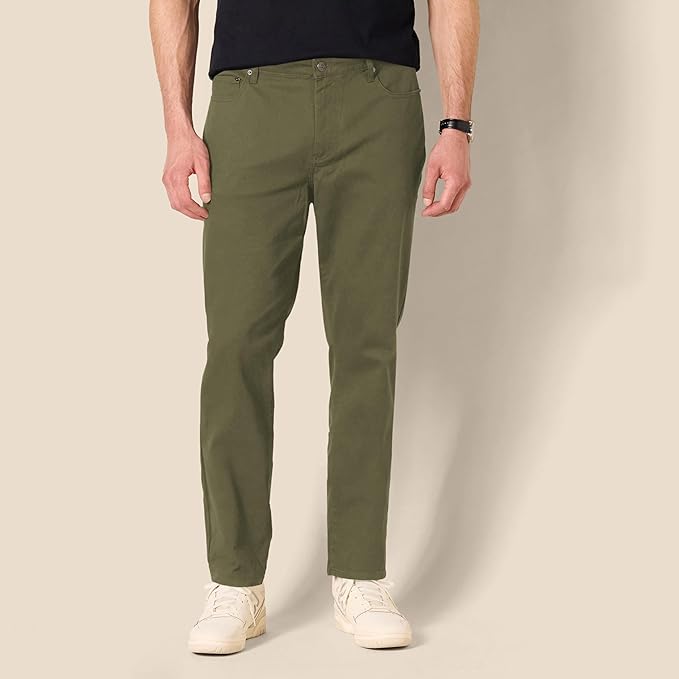 Pantalon Sergé Stretch Vert Olive G