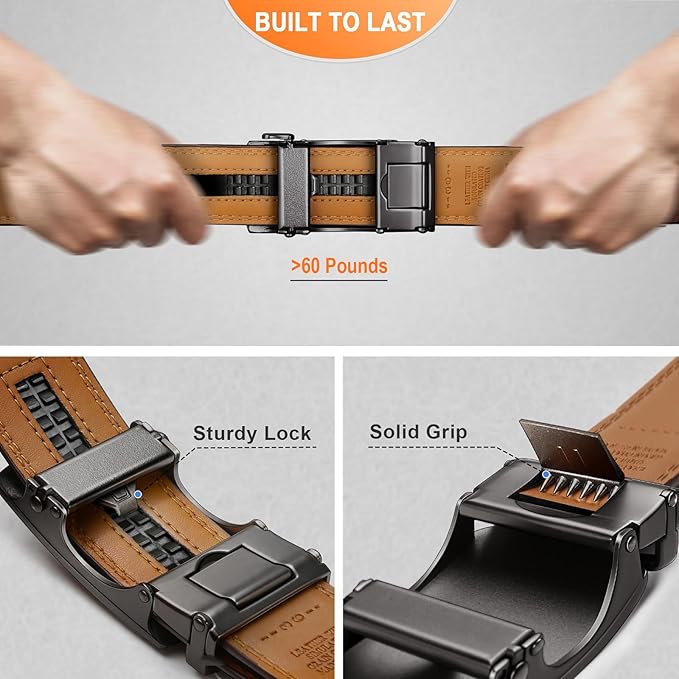 Ceinture Automatique en Cuir Brun Café1203 D
