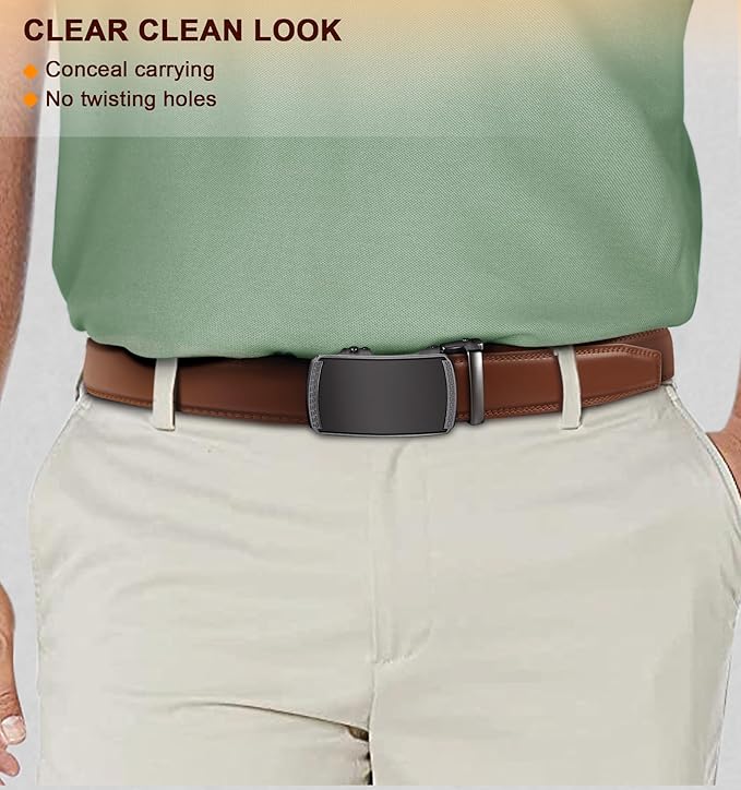 Ceinture Automatique en Cuir Fauve2541 D