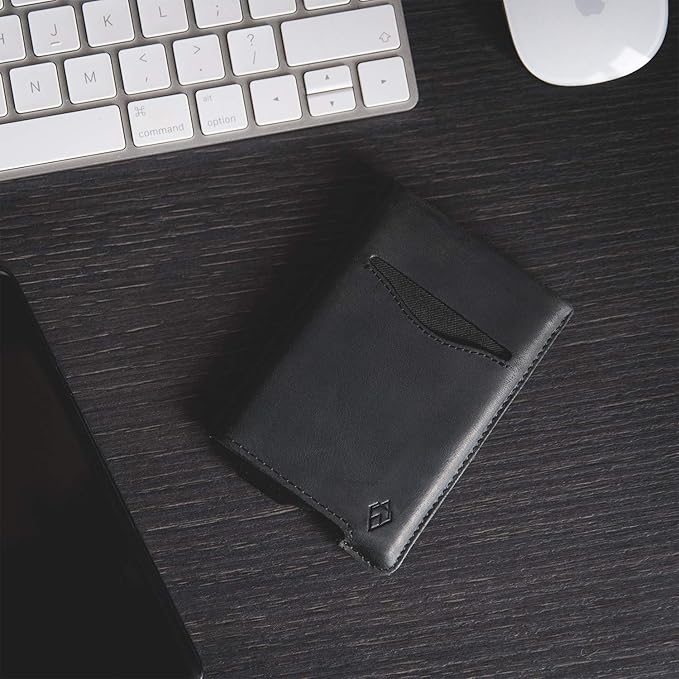 Portefeuille Homme Minimaliste Édition Cuir Noir I