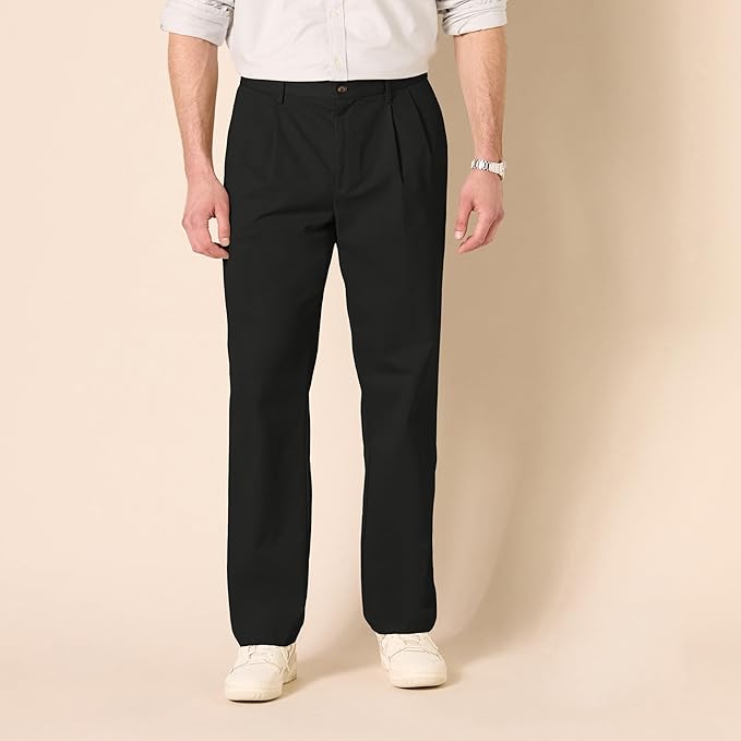 Pantalon Plissé Infroissable Noir A