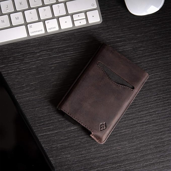 Portefeuille Homme Minimaliste Édition Cuir Moka Foncé I