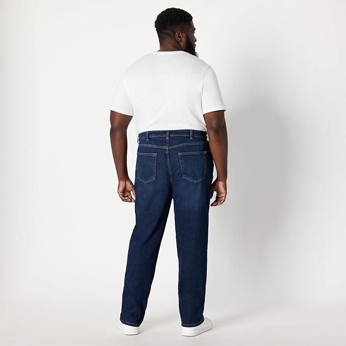 Jean Coupe Décontractée Bleu Nuit Foncé Délavé D