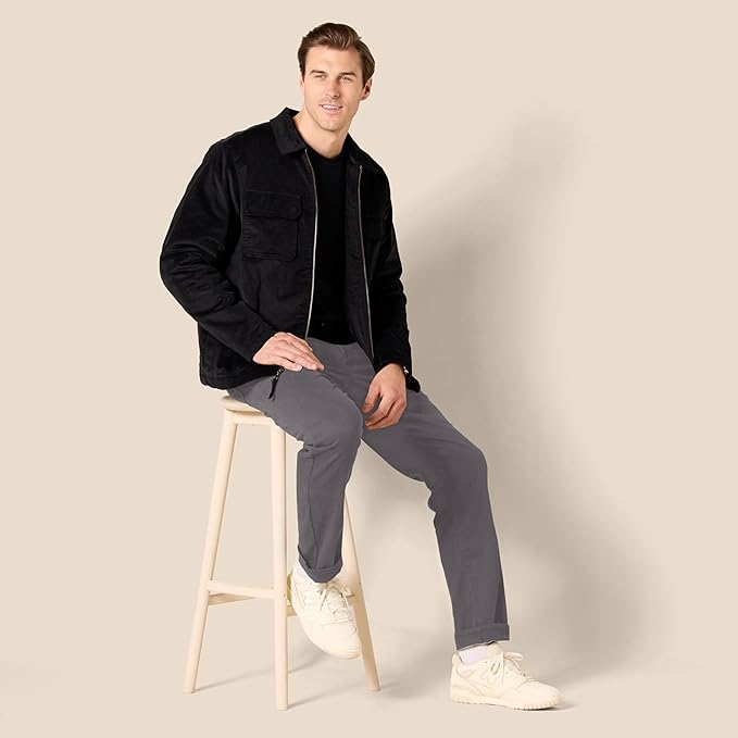 Pantalon Sergé Stretch Gris Foncé G