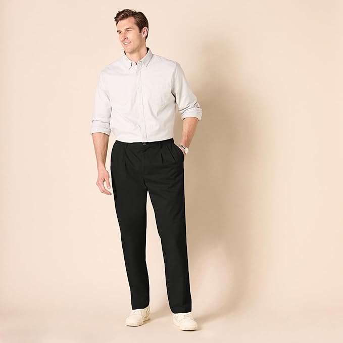 Pantalon Plissé Infroissable Noir A