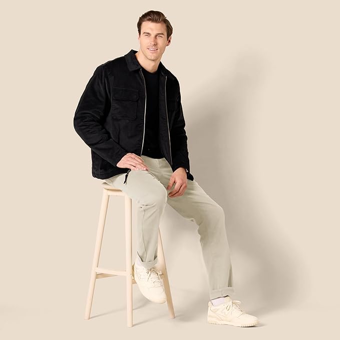 Pantalon Sergé Stretch Brun Kaki G