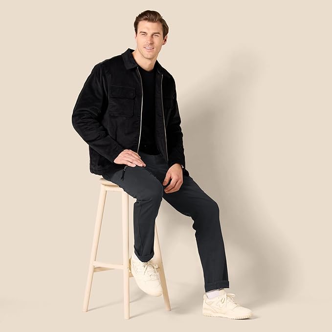 Pantalon Sergé Stretch Olive Foncé G