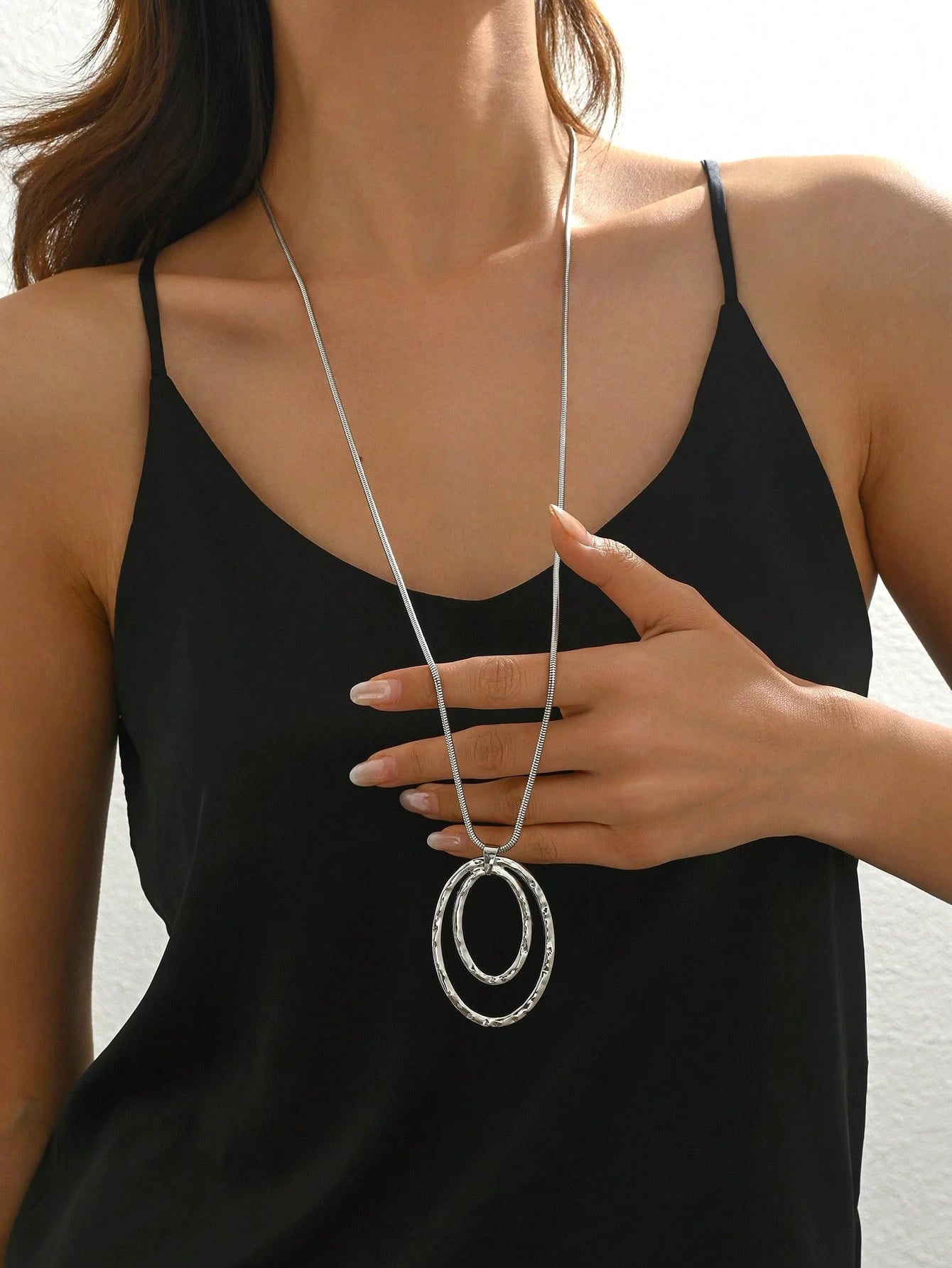 1 pièce Collier pendentif ovale 18