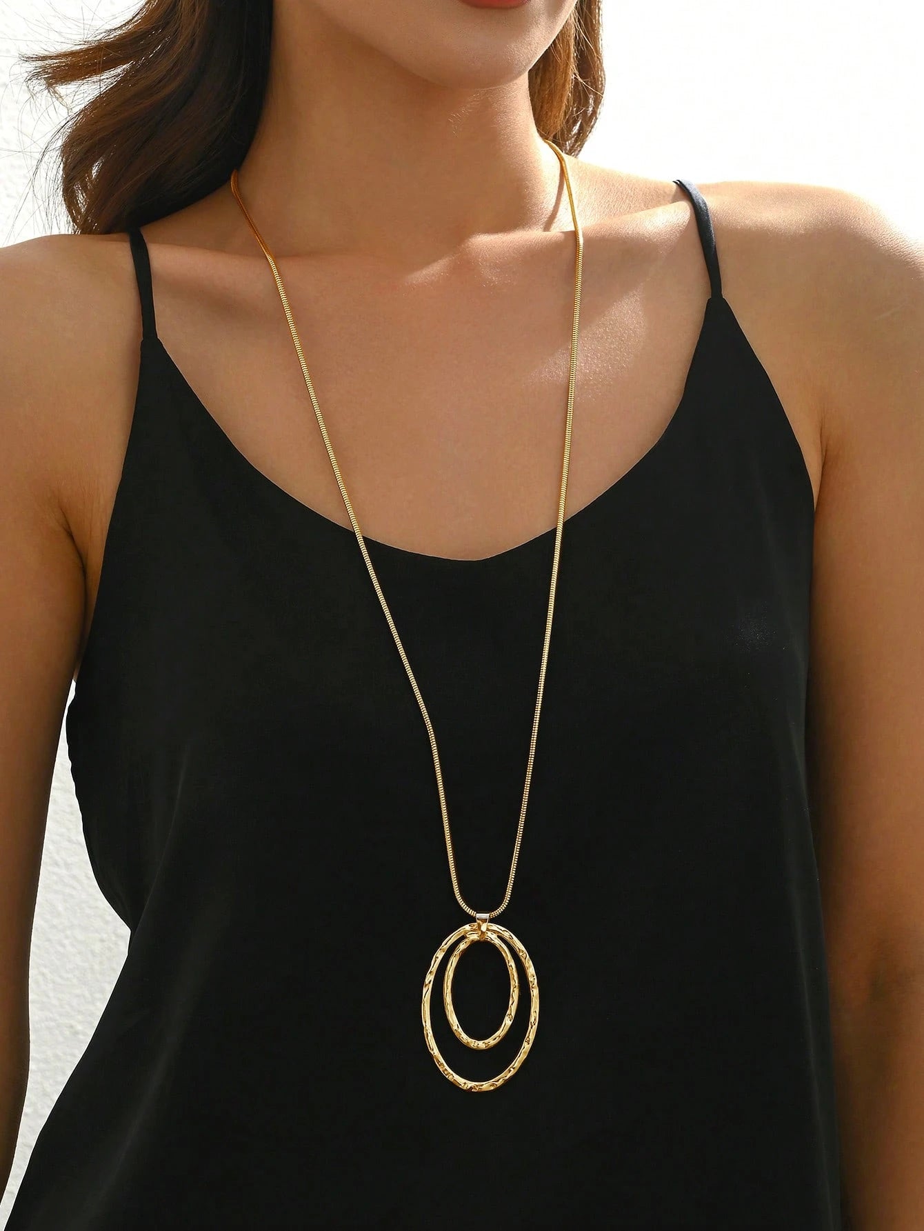 1 pièce Collier pendentif ovale 18