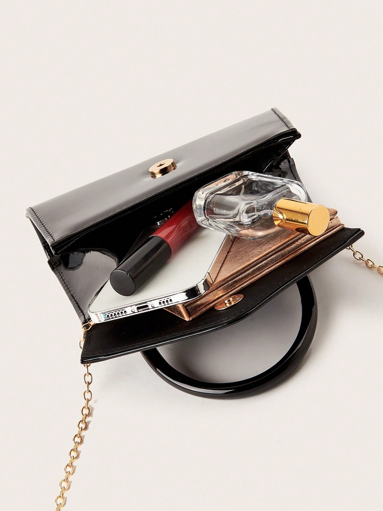 Sac à main miroir de couleur unie