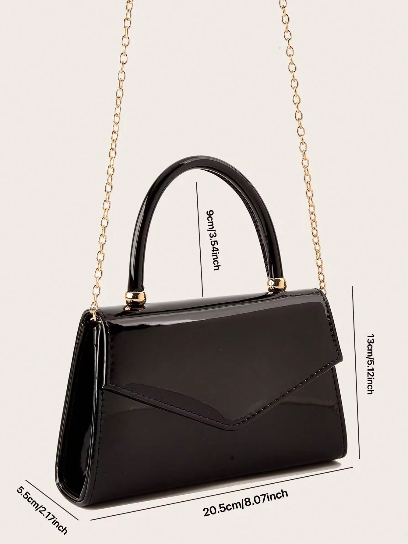 Sac à main miroir de couleur unie